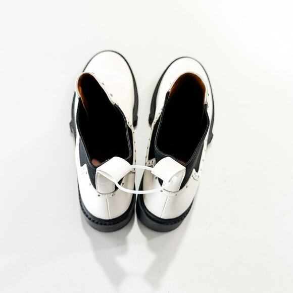 Coach Lory Leather Combat Bootie Slip on Mint Condition White Black Size 10 - Picture 2 of 7